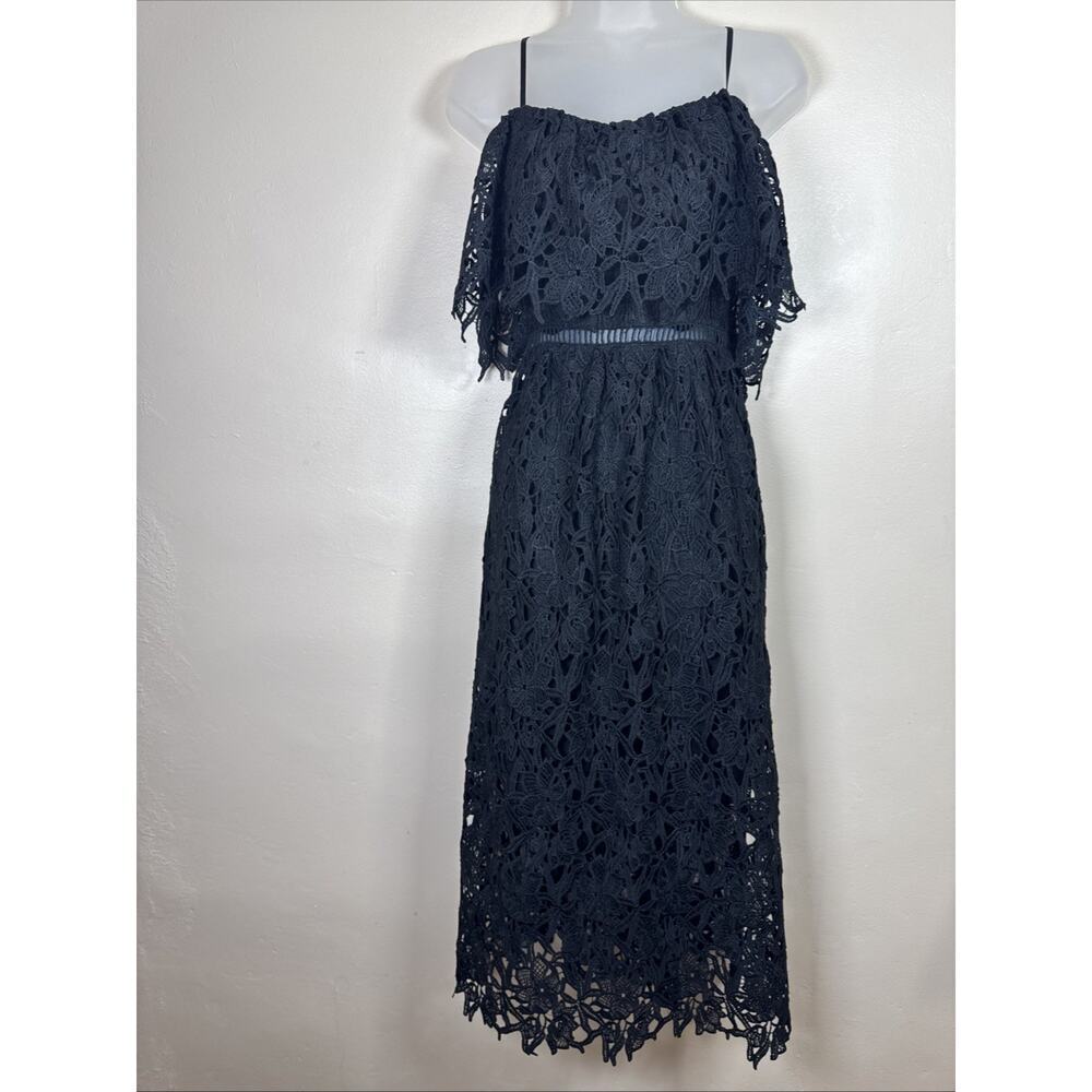 Umgee Womens Crochet Midi Dress M Wedding Guest Boho Cut Out Feminine Cottage